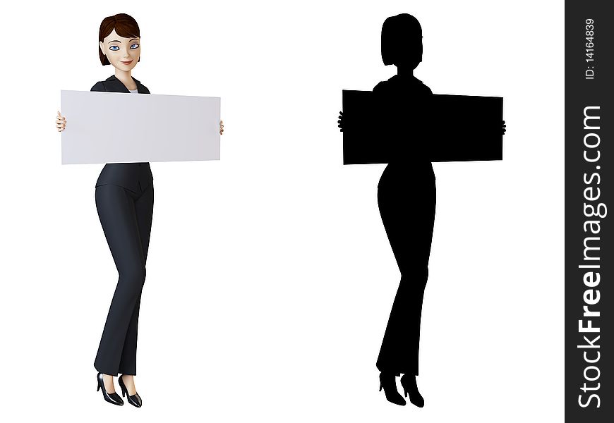 Businesswoman And White Panel