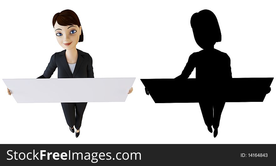 Businesswoman And White Panel