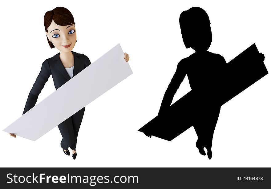 Businesswoman And White Panel