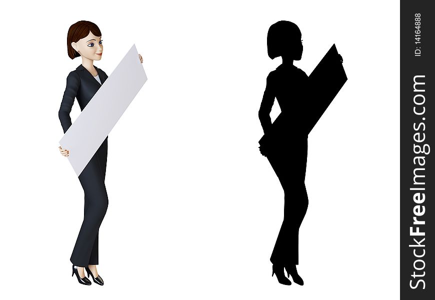 Businesswoman And White Panel