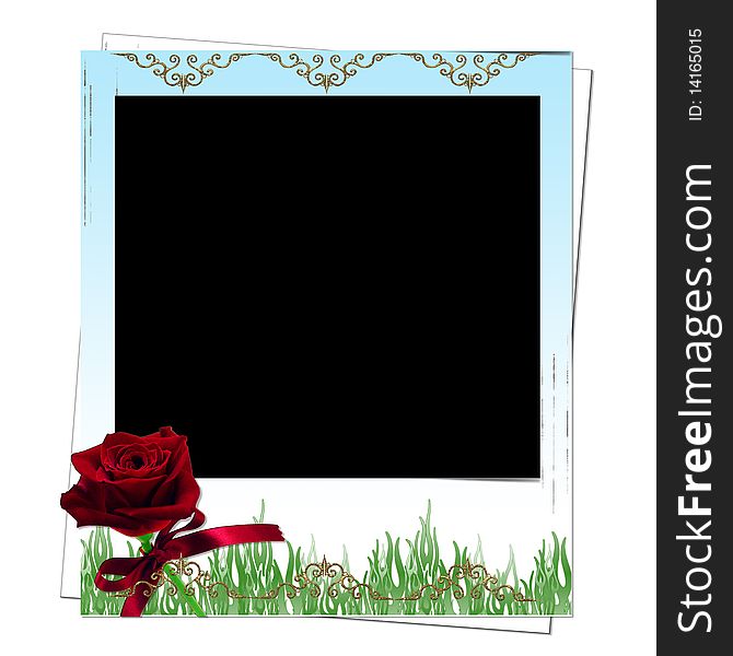 Polaroid Frame  With  Rose