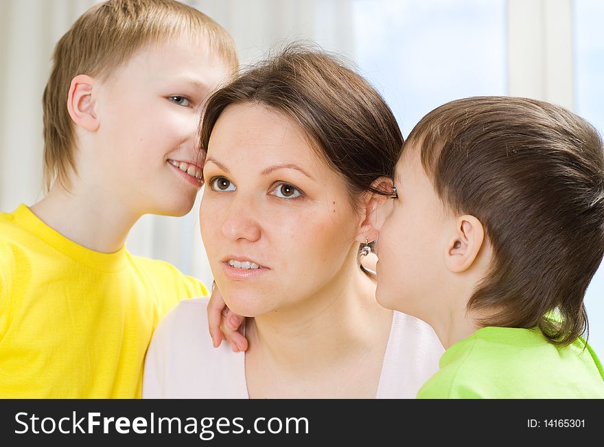 Mother Next To Children