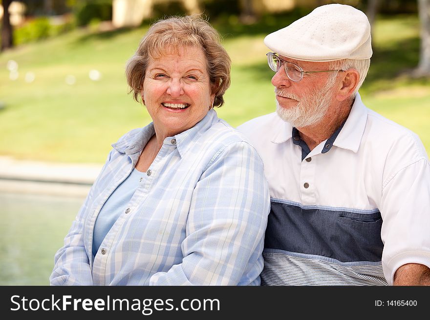 Happy Senior Couple in The Park