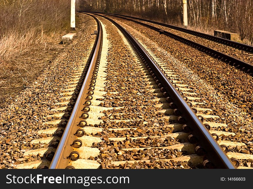 View of the railway track on a sunny day