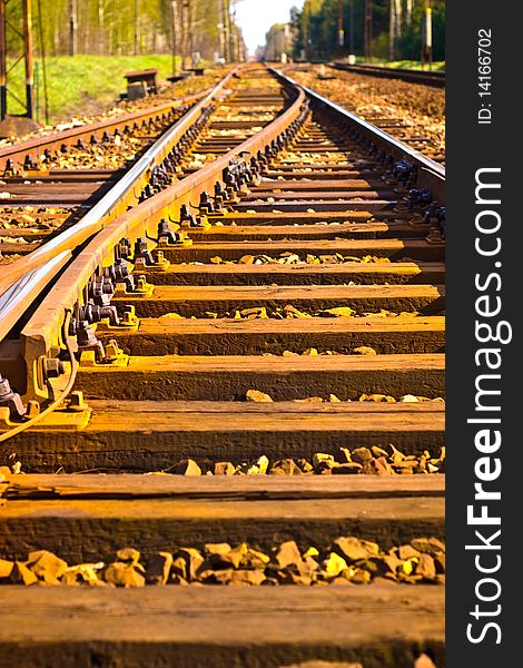 View of the railway track on a sunny day