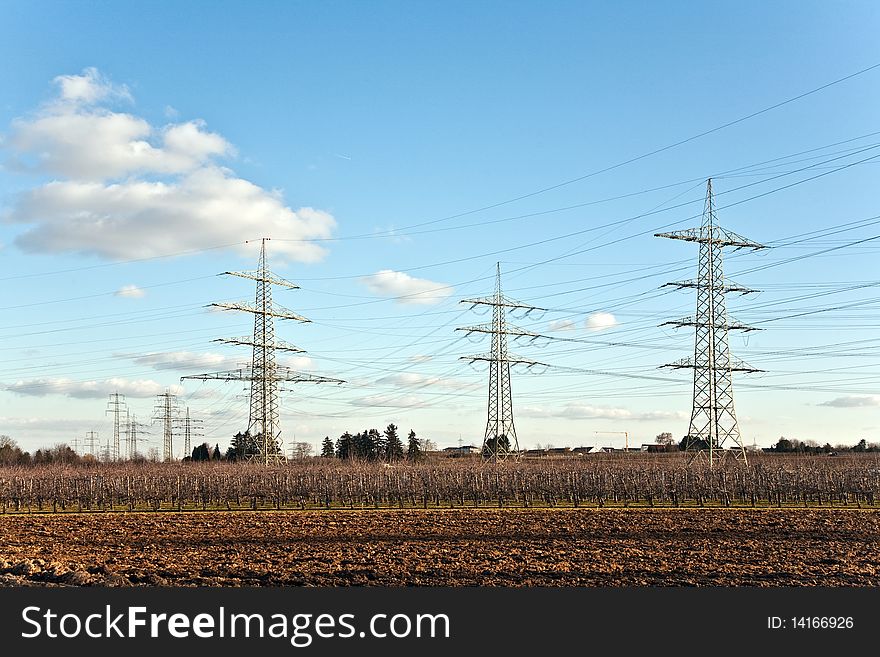 Electricity tower for energy in beautiful landscape. Electricity tower for energy in beautiful landscape