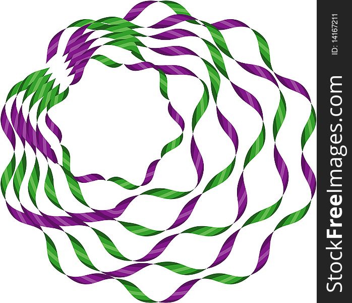 Color ribbon in a circle