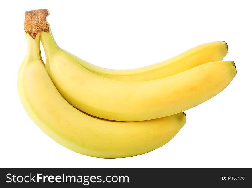 Some bananas on white background (isolated, clipping path)