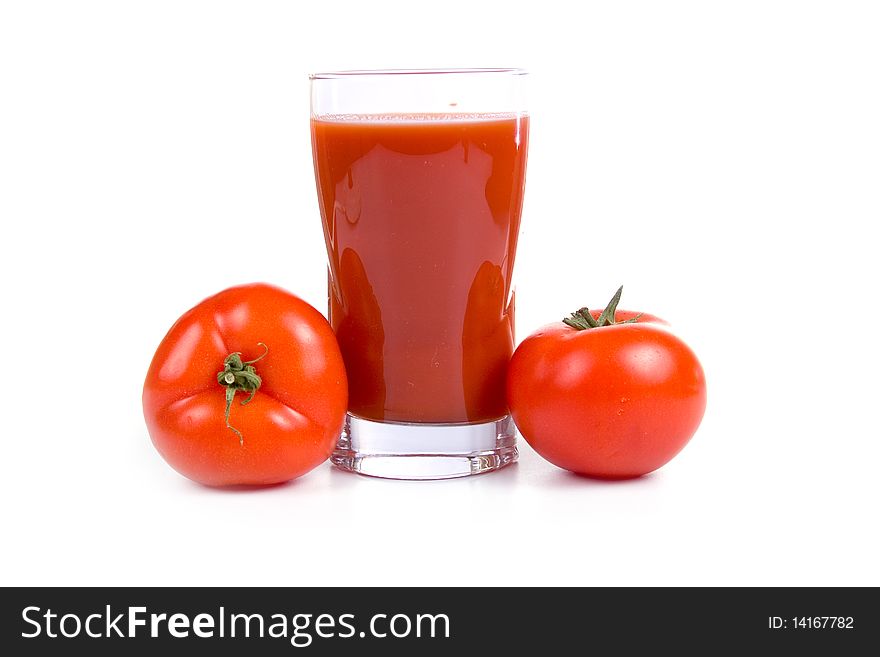 Tomato juice isolated on a white background