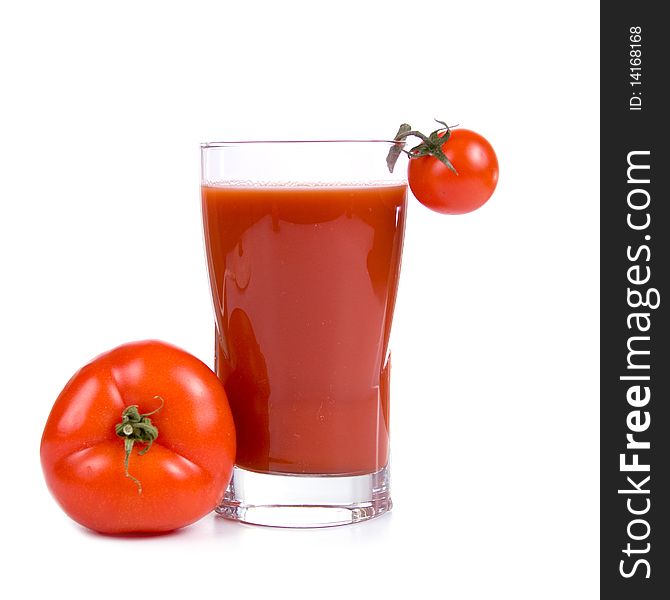 Tomato juice isolated on a white background