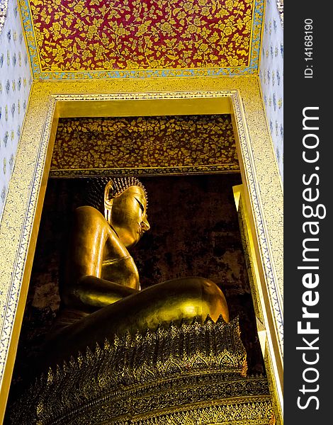 Golden Buddha in the temple.