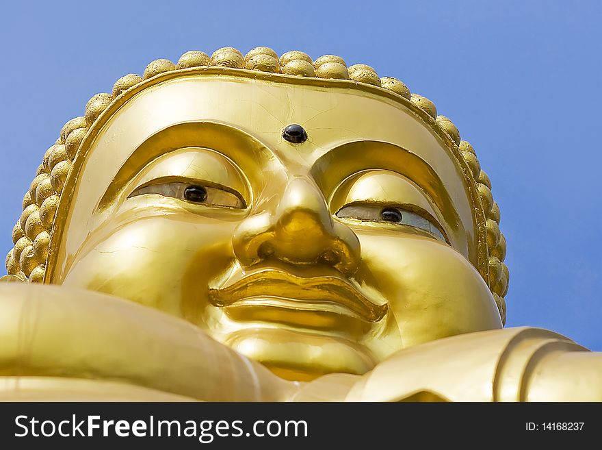 Golden Buddha in the temple.