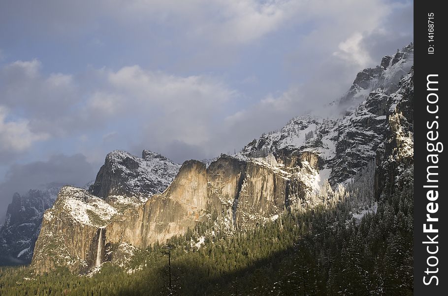Late Spring  Snow Storm In Yosemite Valley.