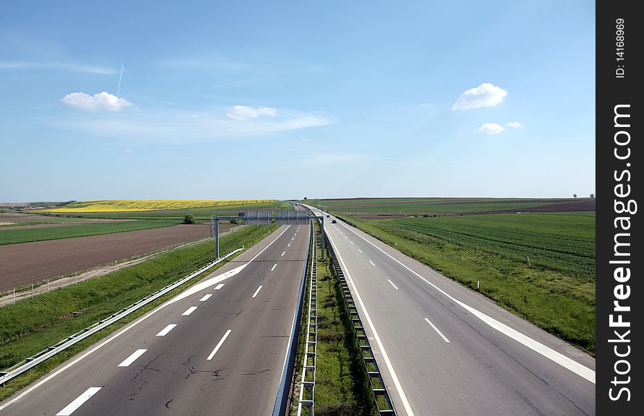 Highway in the green country Vojvodina