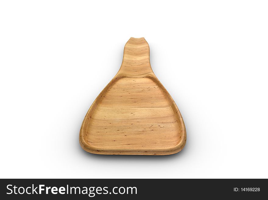 Wooden spoon isolated on white background in 3D