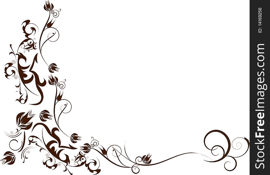 Flowers decorative design with place for text
