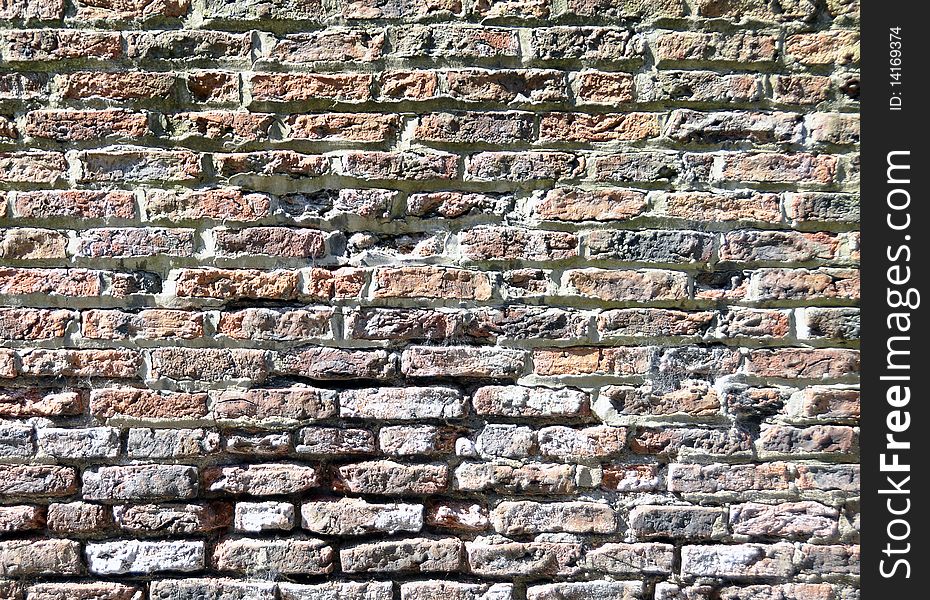 Section of old brick wall for backgrounds
