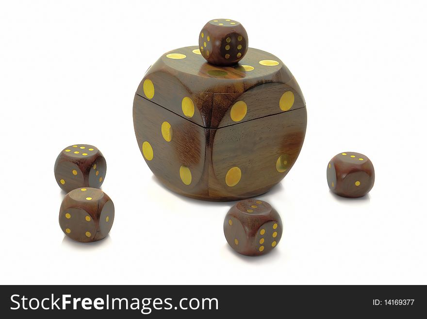 Cubes for game of casino and gift. Cubes for game of casino and gift