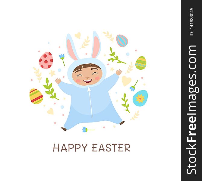 Vector greeting card for Easter.