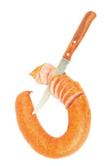 Sausage Cutting Stock Image Sausage Cutting Stock Image
