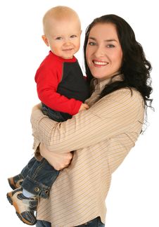 Happy Mother With Little Son Stock Images