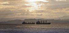 Haulage Cargo Boats And Sunset Stock Images Haulage Cargo Boats And Sunset Stock Images