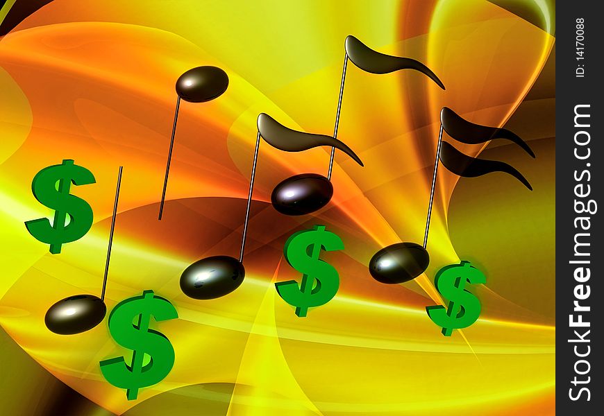Financial music symphony icon illustration