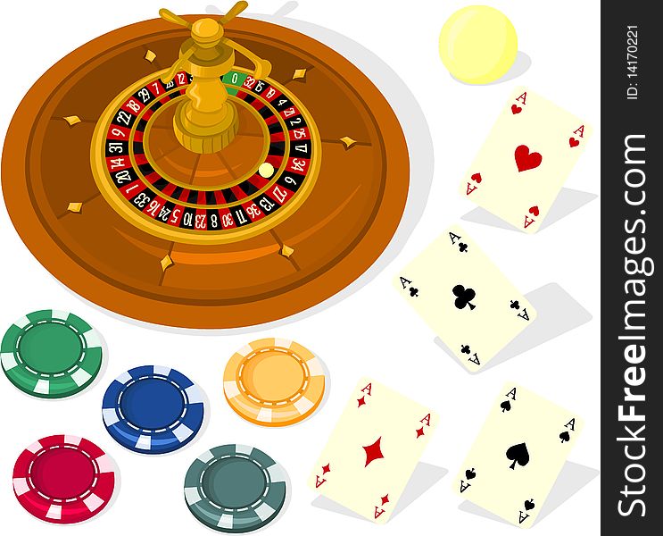 Set of a casino objects. Set of a casino objects