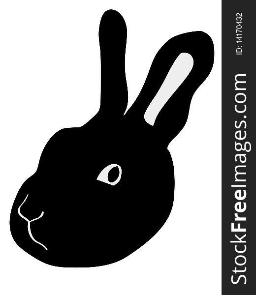 Silhouette Of Head Of Rabbit