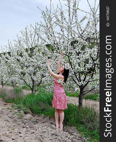 The beautiful girl in a garden