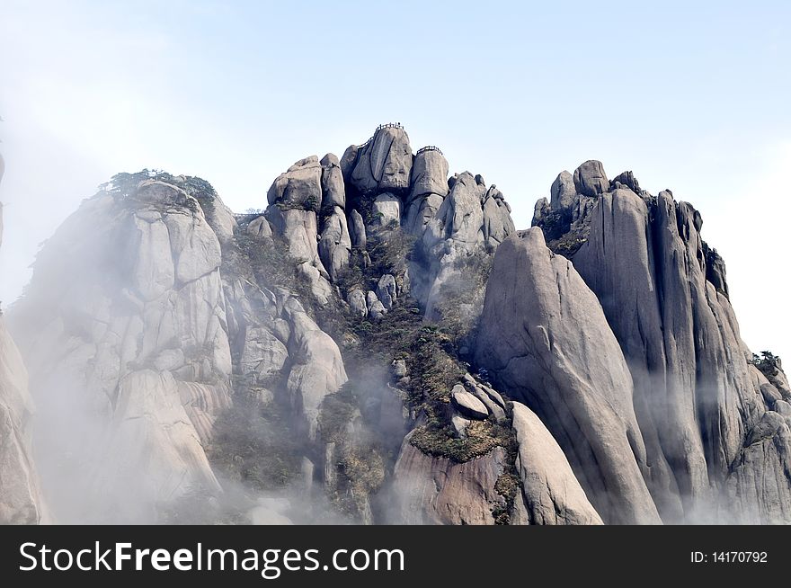 Scenery of the famous mountains Huangshan,or the Yellow mountains in China