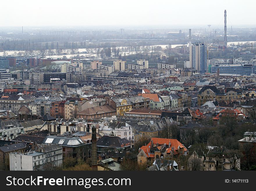 Budapest panorama and outstanding smokestacks