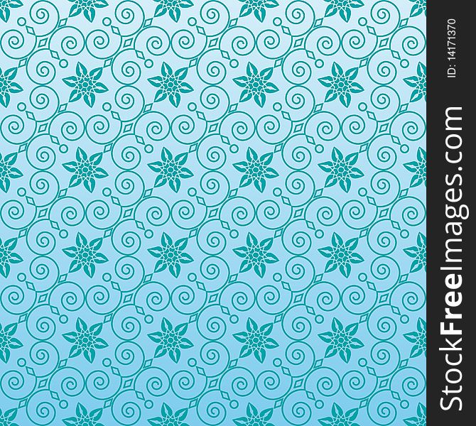 Seamless ornamental wallpaper, floral pattern, illustration, background