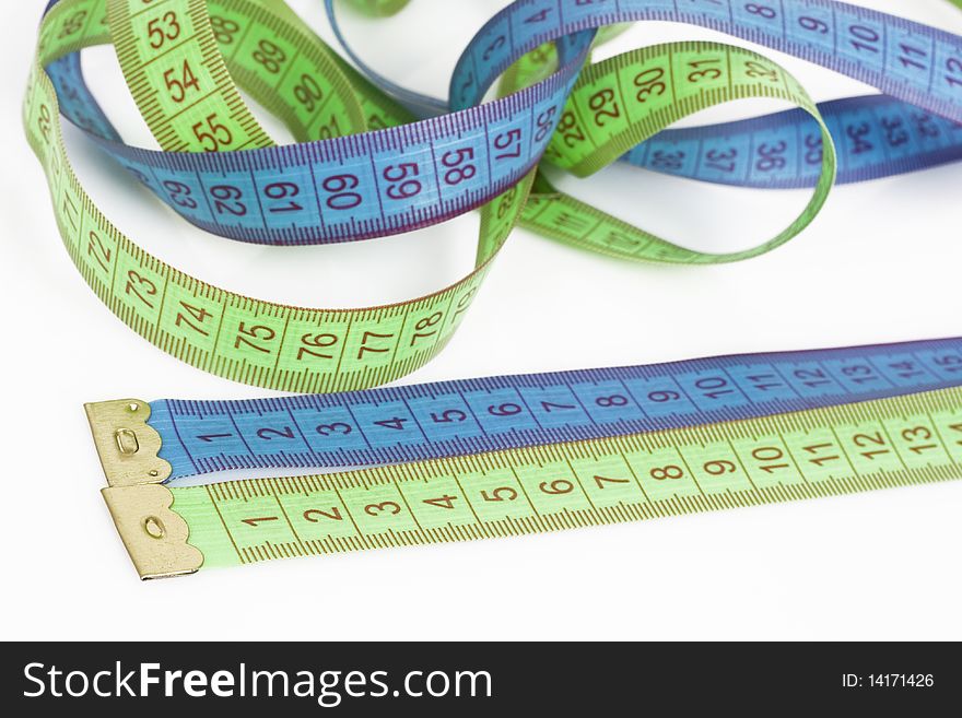 Measuring tape isolated on a white background