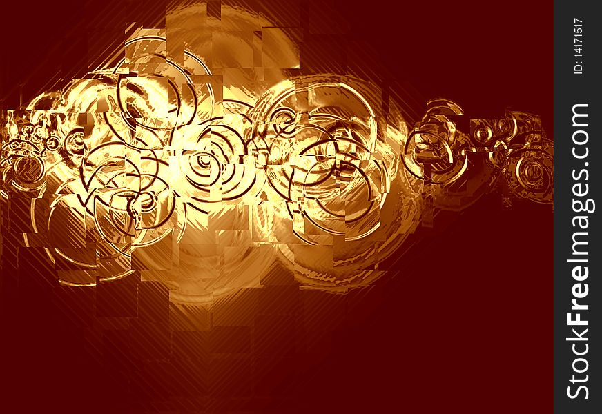 Gold metallic background with circles