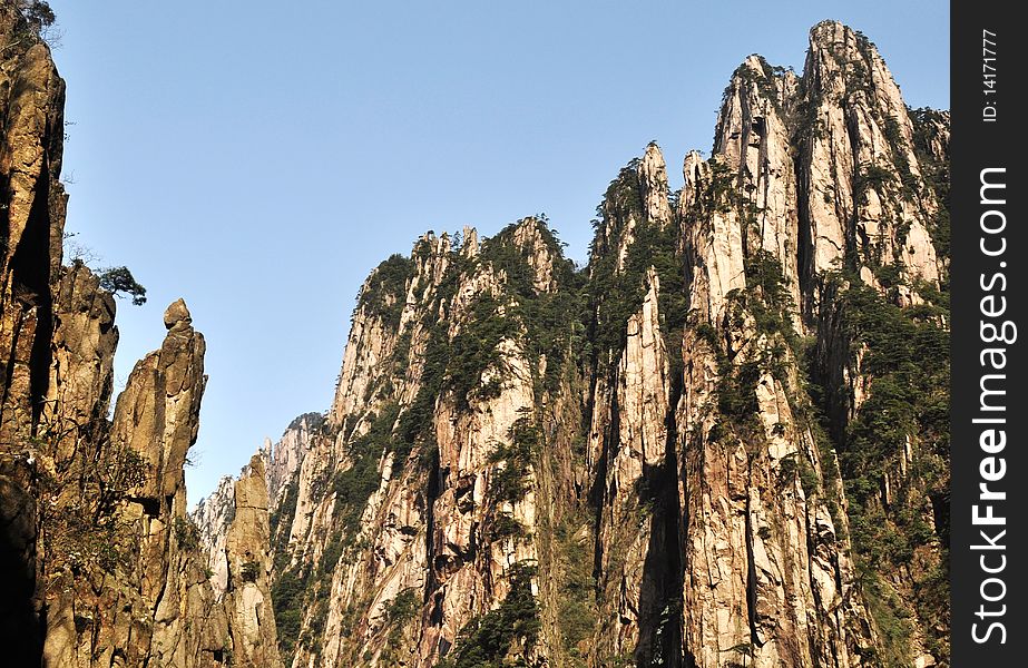 Scenery of the famous mountains Huangshan,or the Yellow mountains in China