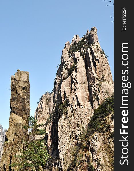 Scenery of the famous mountains Huangshan,or the Yellow mountains in China