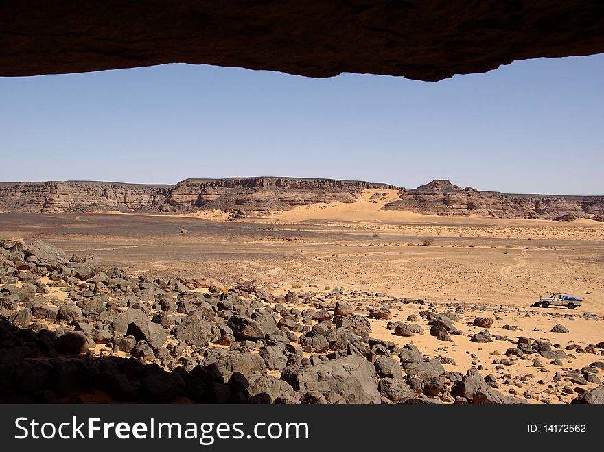 Landscape in the desert of Libya, in Africa. Landscape in the desert of Libya, in Africa