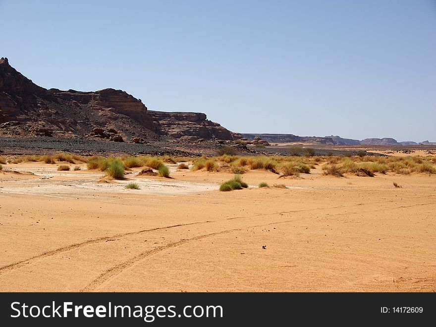 Landscape in the desert of Libya, in africa. Landscape in the desert of Libya, in africa