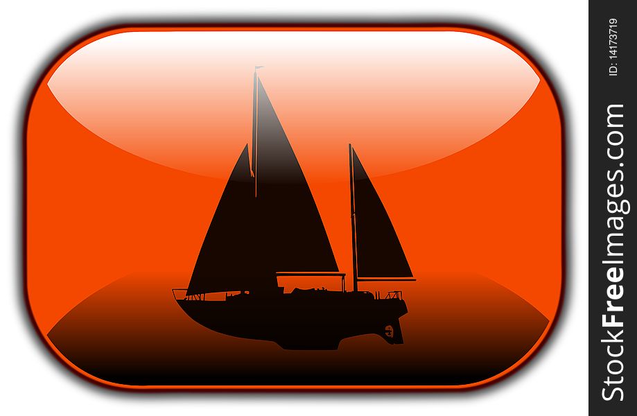 Yacht web button - computer generated image. Yacht web button - computer generated image.