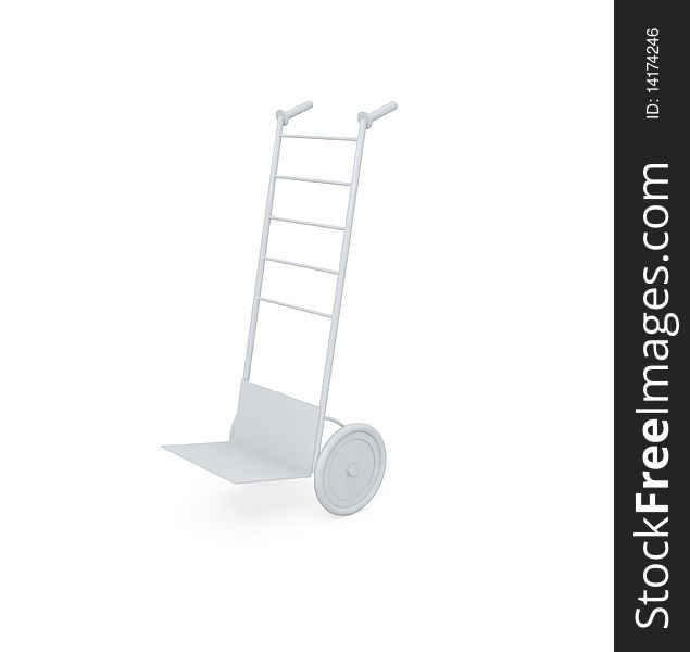Hand truck isolated on white - 3d illustration