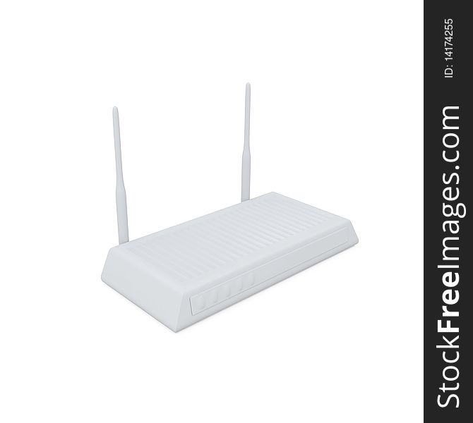 Wireless network router isolated on white