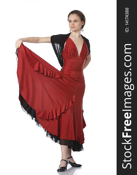 Beautiful Flamenco Dancer. Dancing Contest.