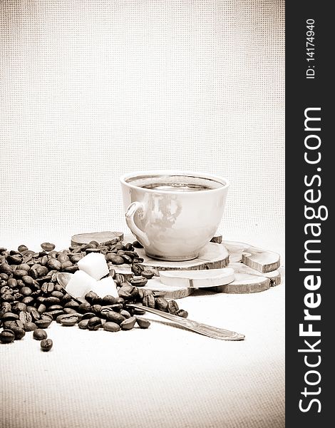 Black and white image of coffee. Black and white image of coffee