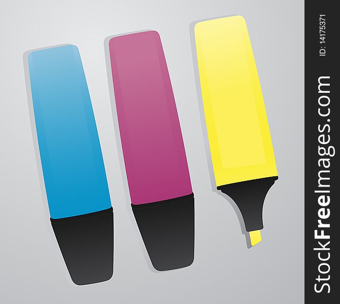 A Set Of Color Highlighters Markers Background