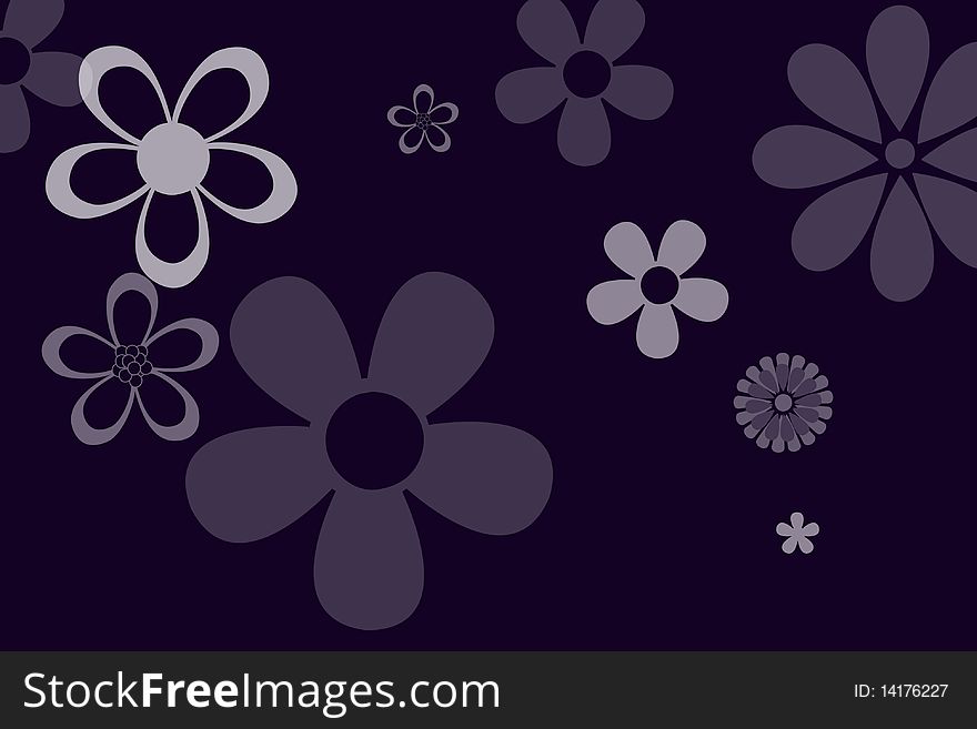 Purple Background And Flowers