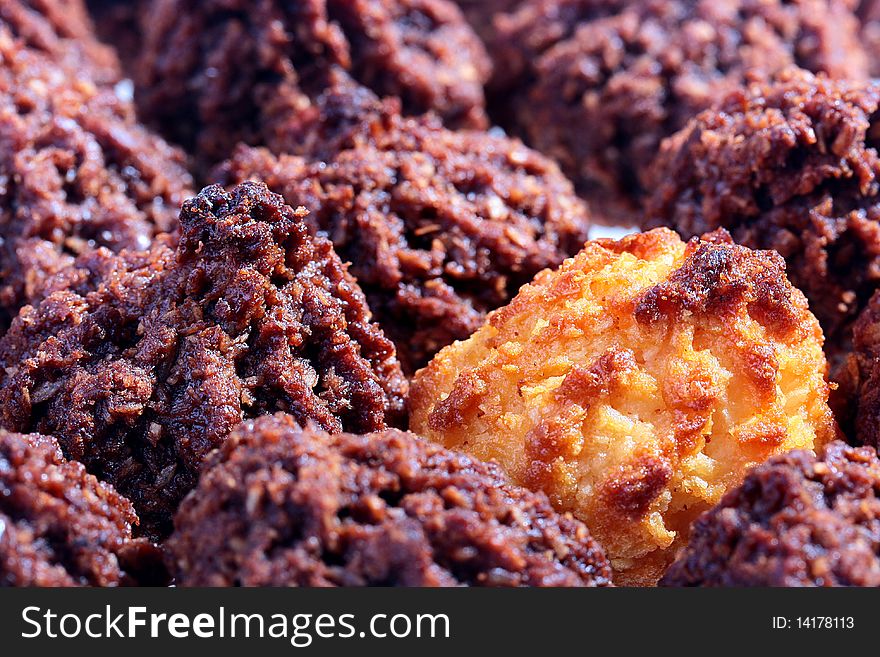 Sweet cookies with nuts as a background. Sweet cookies with nuts as a background.