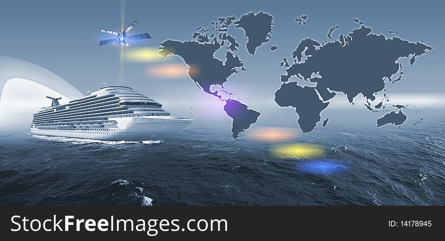 Abstract Background Of Cruiseship