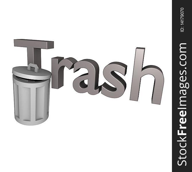 Trash Text 3d