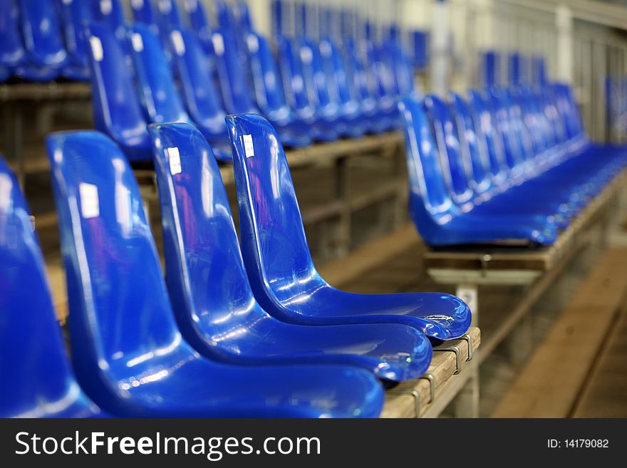 Free blue seats at stadium